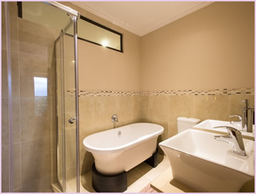 One of the en-suite bathrooms at the Baluwatu villa
